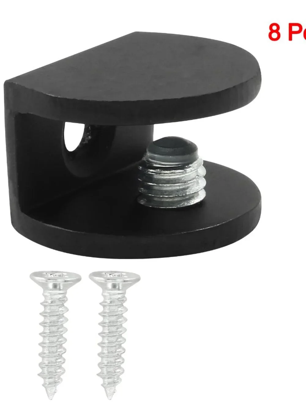 Litoexpe 8pcs Adjustable Frameless Glass Shelf Bracket, Aluminum Alloy Shower Cl